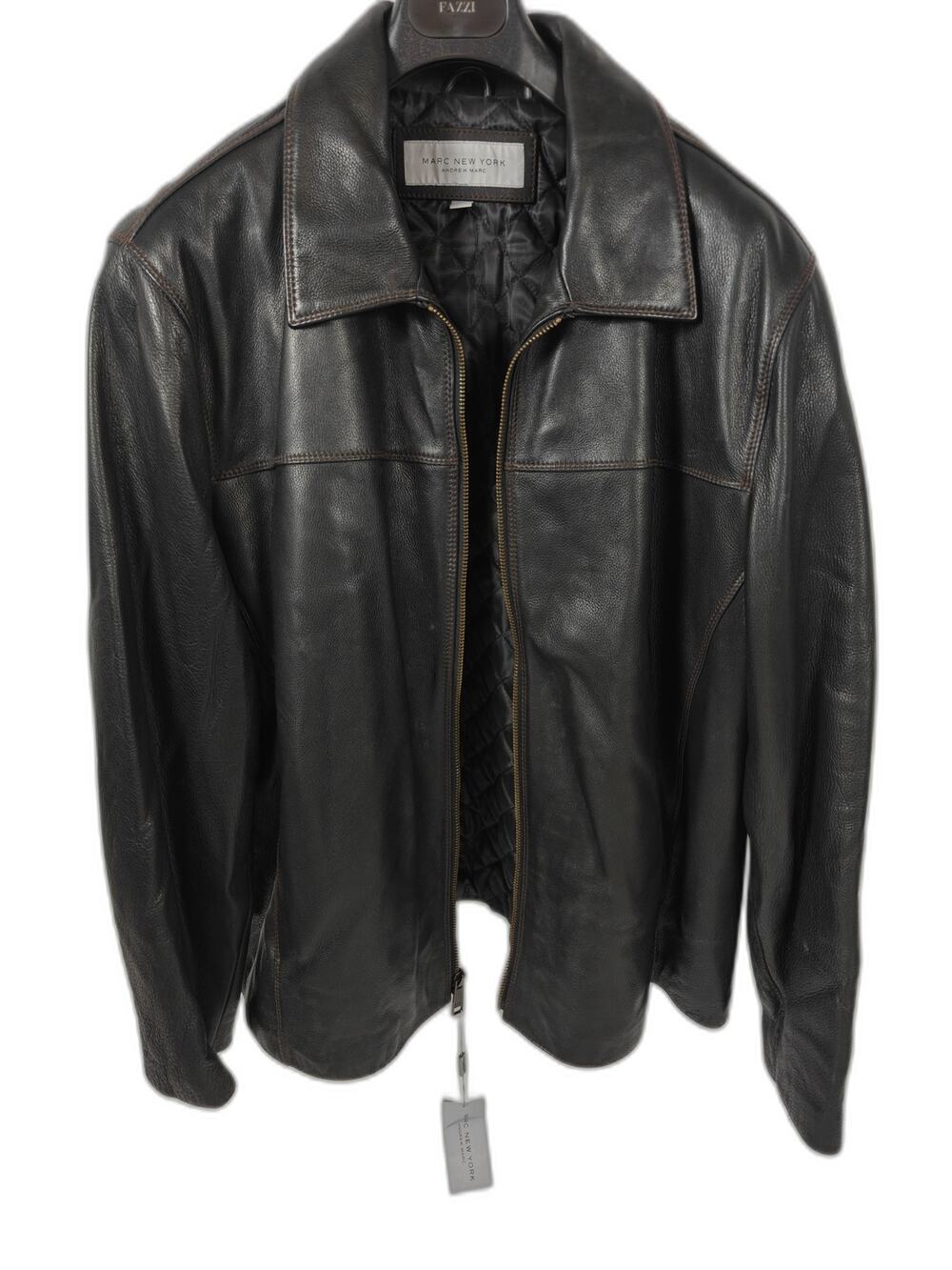 Mens Marc New York Leather Jacket Black 4XLT - Picture 1 of 11